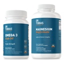 Dr. Tobias Omega 3 Fischöl & Magnesium Bisglycinat Ergänzungen, hohe Absorption, unterstützt Herz, Gehirn, Immun, Energie, Muskel, Knochen & Gelenke Gesundheit, Non-GMO
