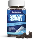 Shilajit Gummies 1000 MG, Organic Shilajit Supplement, 85+ Trace Minerals, mit Ashwagandha, Pilz - Energie, Gehirn, Immunität Unterstützung, für Männer und Frauen - 60 Count