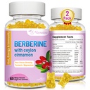 Berberine mit Ceylon Cinnamon Gummis, High Potency Berberine HCI Supplement, Immune Health Support, 120 Mango Flavored Gummis