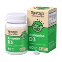 Renzo's Dynamite Vitamin D3, lösende Kinder Vitamin D3, 60 zuckerfreie Melty Tabs, Lil’ Green Apple Flavored