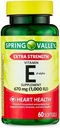 Generisches Spring Valley Vitamin E Extra Strength Vitamin E D-Alpha Spring Valley Softgels, 670 mg (1.000 IU), 60 Count