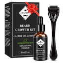 RAFFIN Bart-Wachstums-Kit, Aufgerüstete Bart-Wachstumsöl (2Oz) w/Maximum Verdickung Biotin & Castor-Öl für Spot/Patchy-Beard, Achieve Fuller, Thicker & Gesunde Barte, Geschenke für ihn Freund Ehemann Dad