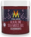 VitalMos Elderberry Irish Sea Moss Gel, St Lucia Wildcrafted Alkali mit Mineralien Vitamine und Antioxidantien, Schilddrüse und Immununterstützungsergänzung, Raw, Vegan Friendly, 16oz