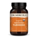 Dr. Mercola Organic Fermented Turmeric - 370 mg Fermented Turmeric - High-Bioavailability Curcuminoids - USDA Organic, Non-GMO, Gluten-Free & Soy-Free - 60 Kapseln (30 Portionen)
