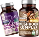 Number One Nutrition N1N Premium Pilz Complex [10X Leistungsfähige Pilze] und Magnesium Citrat [200mg], 2 Pack Bundle