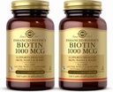 Solgar Biotin 1000 mcg, 250 Gemüsekapseln (Pack von 2) - Unterstützt gesunde Haut, Nägel & Haar - Energie Stoffwechsel - Verbesserte Potenz - Non-GMO, Vegan, Glutenfrei, Dairy Free, Kosher - 500 Servietten