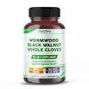 All-in-1 Wormwood Black Walnut Whole Cloves Ginger - Unterstützt Lebergesundheit & Aids Verdauung - Made in USA -150 Capsules