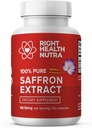 Richtige Gesundheit Nutra Saffron Ergänzungen - 100% reine Saffron Extrakt - Made in the USA - Unterstützt Stimmung | Fokus | Verdauung | Augengesundheit für Männer und Frauen - 90 Kapseln
