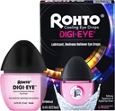 Rohto Digi-Eye Digital Eye Strain Eye Drops, Cooling Eye Strain Relief Von Digital Eye Strain Symptoms, Long-Lasting, Beruhigende Augenentlastung, Augentropfen für Rot, Müde Augen 0.4 fl oz Bottle (Pack von 2)