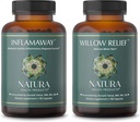 Natura Health Products InflamAway und Willow Relief Supplement Bundle - Modulieren Sie eine gesünde Entzündungsreaktion - verbessert die Muskelentspannung