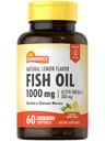 Sundance Fish Oil 1000mg | 60 Softgels | Natürliche Zitronengeschmack | mit aktivem Omega-3 | Non-GMO und glutenfreie Ergänzung