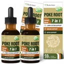 Lymphsystem Unterstützung mit Poke Root Drops, Lymphatic Drainage Supplement für Lymphödem, 7 in 1 Formel mit Goldenseal Extrakt für Immununterstützung, Dandelion für Detox & Cleanse. 4oz