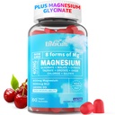 Magnesium-Gummien 400mg | als 8 Formen von Magnesium-Glycinat, Malat, Citrat, Taurat, Oxide und mehr | mit Ashwagandha-Extrakt, D3 & B12 Unterstützt für Kalm, Zzz, Mood, Muskel-Kreb - Vegan 60 Cts