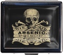 7 Tage verchromt glänzende Silber Pille Organizer mit Spiegel innen hat 8 separate Komponenten Rechteck 7 Tage Pille Box Pille Case (Vintage Arsenic Skull Poison)