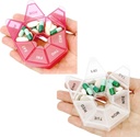 Pill Organizer, 2 Pack Pille Box, Small Pill Case,Medicine Pill Organizer 1 Mal am Tag, Wöchentliche Pille Organizer, Pillenbehälter, Pillenhalter, Tägliche Pille Organizer Reise Pille Organizer 7 Tage (Red&White)