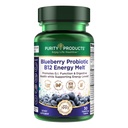 Produits de pureté Probiotique Blueberry B12 Énergie Melt Probiotique clinique - Bleuets biologiques, méthylcobalamine B-12-30 Melts
