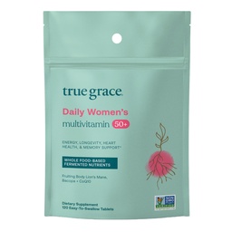 True Grace Daily Women’s Multivitamin 50+ - 120 Easy-to-Swallow Tablets - Immun, Energie, Langlebigkeit & Memory Support - Vegan - Gluten, Soy & Iron Free - 60 Portionen