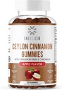 Cinnamon + Chrom-Gummi - 120 Vegan-Gummien - Gemeinsame Schmerz- & Gehirn-Gesundheitsunterstützung, Zuckerfrei, Antioxidant Rich, Non-GMO, Glutenfreie Ergänzung, natürliche Apfel Geschmack