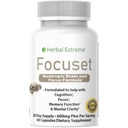 Focuset Nootropics Brain and Focus Formula. 90 Kapseln Dimethylaminoethanol (DMAE Bitartrate), L-Glutamin, L-Tyrosin, GABA, Bacopa und mehr, Weiß