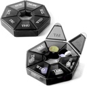 Deke Home - Small Weekly Pill Organizer (2 Pack), Runde Pillenspender für Reisen, Mini Pill Organizer, Kompakte Medizin Halter, Pill Sorters 7 Tage, Tragbare Vitamin-Container, BPA Frei (Food Grade)