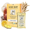 Wise Bar Adaptogen Mushroom Nutrition Bars mit Reishi, Lions Mane & Ashwagandha, Organic Vegan & Gluten Kostenlose Snacks für natürlichen Fokus, Energie &amp; Immunität Unterstützung, Lemon Ginger Flavor, 12 Count