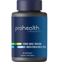 ProHealth Resveratrol 1000mg | Pure Trans-Resveratrol | Plus Quercetin, Rotwein & Grüner Tee Extrakt | Klinisch untersucht, um Cellular Health, Memory, Healthy Aging | 60 Kapseln zu unterstützen