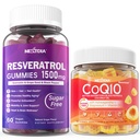 Zuckerfreie Resveratrol Gummie 1500mg + CoQ10 200mg 100mg gefüllte Gummis mit Magnesium Support Gesunde Alterung & Langlebigkeit