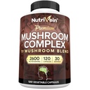 Nutrivein Premium Pilzergänzung 2600 mg- Flasche 120 Kapseln- 11 Nootropic Mushroom Complex - Lion's Mane, Cordyceps, Chaga, Reishi, Türkei Tail,Maitake,Shiitake, Agaricus, White Button, Oyster