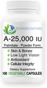 A-25.000 iu Palmitate Vegan, Pulverform (100 Kapseln) Non-GMO, unterstützt Low Light Vision, Immununterstützung, Cellular Integrity of Skin & Bones, Antioxidans