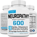 Neuropathy Support Supplement mit 600 mg HP-99 Alpha Lipoic Acid - ALA Nerve Formel für Füße Finger Beine - 18 in 1 Natürliche periphere Nerve Vitamine - 120 Kapseln