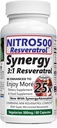 Nitro Synergy Resveratrol (Nitro500) mit bis zu 25x Löslichkeit - 60 vegetarische Kapseln - 30 Portionen - 500 mg pro Portion