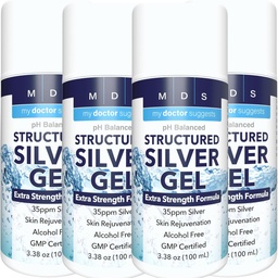 Kolloidale Silber Gel Extra Strength - 35ppm Aktiviertes kolloidales Silber Gel für maximale Potenz - Made in USA - Strukturierte Formel in einem bequemen 4 Pack