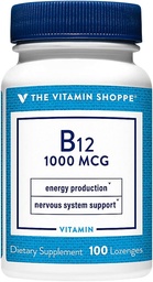 Vitamin Shoppe Vitamin B12 1000mcg - Unterstützt Energieproduktion, Einmal täglich Nahrungsergänzung - Vitamin B-12 (As Cyanocobalamin), Gluten & Molke kostenlos (100 Lozenges)