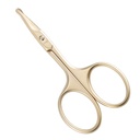 LIVINGO 3.75" Piccole Forbici per capelli per naso facciale di sicurezza, Lama curvata con punta arrotondata in acciaio inossidabile per manicure Cuticle, Sopracciglio, pelle secca (oro)