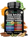 Adndale Sea Moss Black Seed olio Ashwagandha Ginger capsule. Capsule SeaMoss con olio di semi di nero, Ashwagandha, Turmerico, Moringa, Bladderwrack, Radice di Burdock, Manuka Honey, Cinnamon