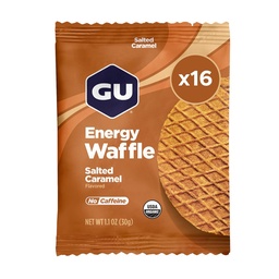 GU Energy Stroopwafel Salty's Caramel Sports Nutrition Waffle, Koffeinfrei, und Kosher Milch, On-the-Go Energy for Any Workout, 16 Count