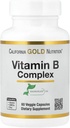 California Gold Nutrition Vitamin B Complex, Thiamin B1, Riboflavin B2, Niacin B3, Pyridoxin B6, Biotin B7, Pantothensäure B5 und Pro Folate B9, Glutenfrei, Non GMO, 60 Veggie Kapseln