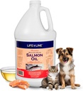 Life Line Wild Alaskan Lachsöl für Hunde & Katzen | Omega-3 Fish Oil Supplement für Hautgesundheit, Shiny Coat & Joint Support – 128 oz