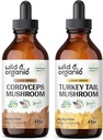 Wild & Organic Cordyceps Tinktur 4 fl oz & Türkei Tail Pilz Tinktur 4 fl oz