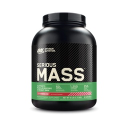 Optimum Nutrition Serious Mass, Weight Gainer Protein Powder, Mass Gainer, Vitamin C and Zinc for Immune Support, Creatine, Strawberry, 6 Pound (Packaging May Vary)