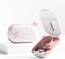 White Small Pill Cutter Splitter mit Zentriervorrichtung für kleine und winzige Pillen, Schneidet Vitamine Tabletten, Portable Exquisite Pille Crusher für Geldbeutel