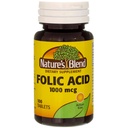 Mélange naturel acide folique 1000mcg comprimés 100 Compte (2 paquets)