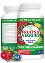 Lunakai USA Made Superfood Fruits & Veggies Supplement - All-in-One mit 4 Blends & Duftkapseln, 180ct Super Veggie Kapseln für Erwachsene