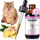 Kollagen für Katzen 2 fl.oz, flüssiges Kollagen für Katzentropfen, Premium Gras-gefütterte Kollagen für Katzenhaut und Mantelergänzung, Itch Relief für Katze mit Allergien Immunität, mit Bovine Collagens, Biotin, MSM