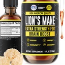 HERBIFY Lions Mane Supplement - Tägliche Pilzergänzung für Gedächtnis, Fokus und Klarheit - Gehirn Booster - Lions Mane Tincture für Immununterstützung - 4 Fl oz