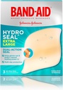 Band-Aid Marke Hydro Seal Adhesive Hydrocolloid Gel Bandagen für Wund Care & Blister Relief, Alle Zweck Wasserdicht & Dusch PP Blister Pad, Steril & Lang-Lasting, Extra groß, 3 ct
