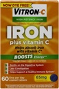 Vitron-C High Potency Eisen Nahrungsergänzung – Eisen Plus Vitamin C, steigert Energie, sanft auf das Verdauungssystem, 60 beschichtete Tabletten, 65 mg Elemental Iron