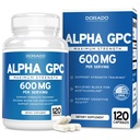 Alpha GPC Choline Capsules - 120 Count, 600mg Servierungen (Brain Support Aid that Support Aid that Support Focus, Memory, Motivation, & Energy (Dritte Partei getestet, Vegan Safe Made in the USA) Brain Support Supplement