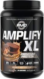PMD Sports Amplify XL Premium Whey Protein Supplement Hydro Greens Blend - Glutamin und Whey Protein Matrix mit Superfood für Muskel, Stärke und Erholung - Peanut Butter Cup (24 Servierungen)