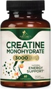 Creatine Monohydrat Kapseln 3000mg – Best Micronized Creatine Powder - Unterstützt Lean Muscle, Stärke, Energie, & Endurance - Nature's Supplement, Non-GMO, Gluten Free für Damen und Herren - 60 Kapseln